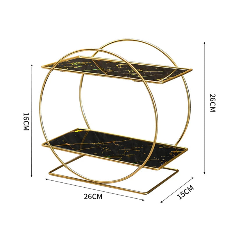 Bathroom Storage Rack Toilet Countertop Double Layer Iron Cosmetics Storage Holders Skincare Lipstick Organizer Display Stand