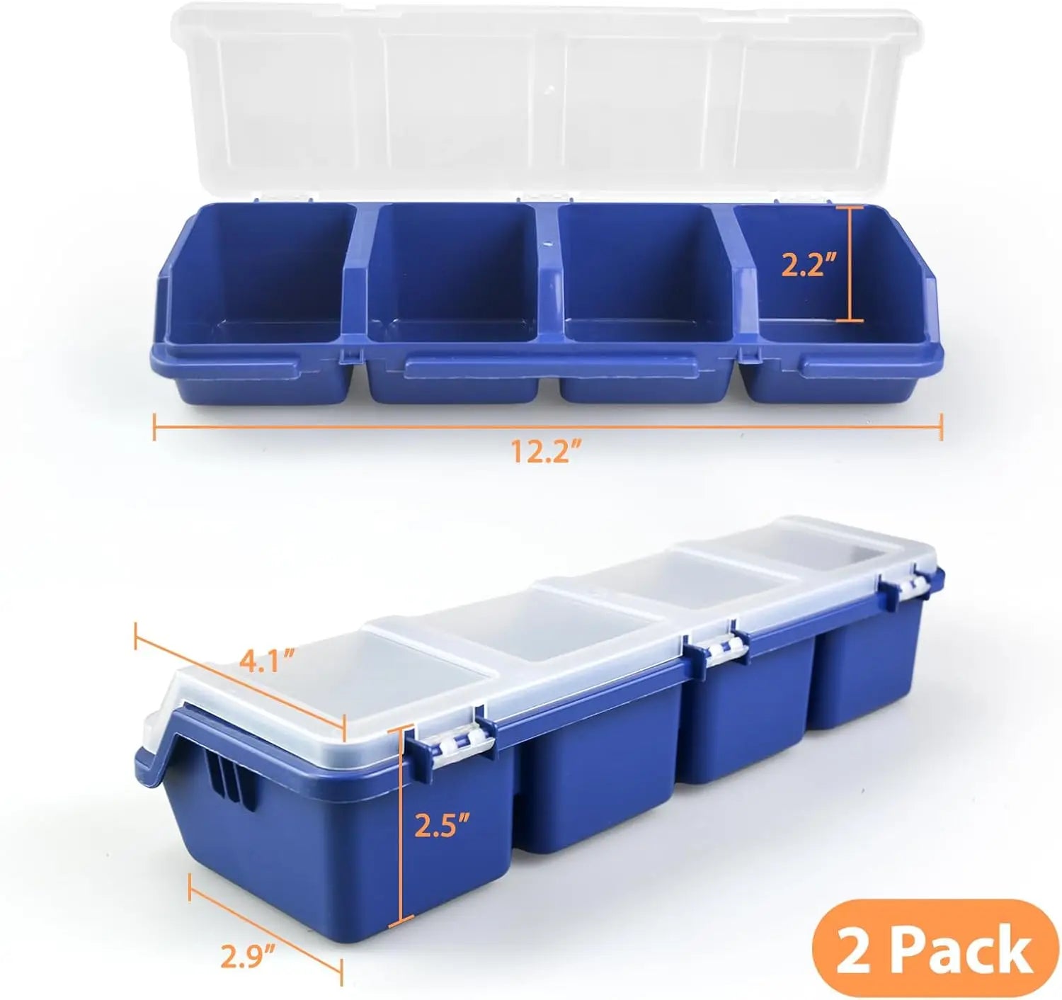 Screw Organizer Storage Bins, 2 Pack Stackable Bins with Lids  Divider Compartment Containers for Garage/Craft Tool Organizing