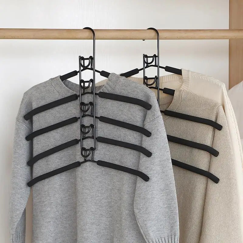 Hot！Multi-Tier Hanging Closet Hanger With Hooks Space-Saving Organizer For Closet Coats Shirts Dresses Jackets Hanging Storage