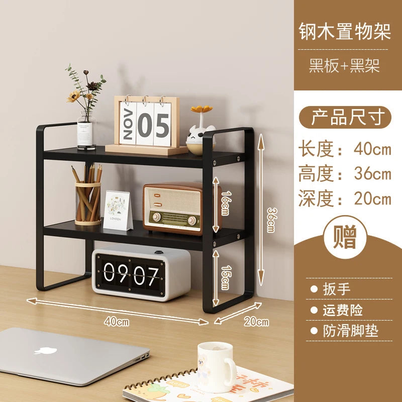 Multi-Layer Desk Organizer Rack Office Computer Table Storage Shelf Student Desktop Storage Rack Layered Cabinet