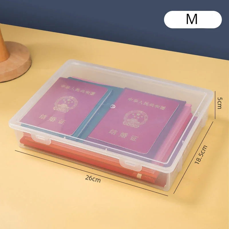 Document Organizer Organized Storage Box Simplicity Certificate File Container Dust Proof A4 Organizing Box Dropshipping