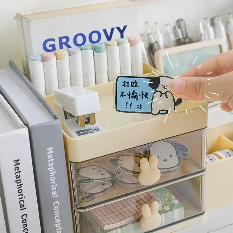 Desktop Storage Box Desktop Office Desk Multifunction Organizer Fixed Storage Rack with Drawer Pen Rack