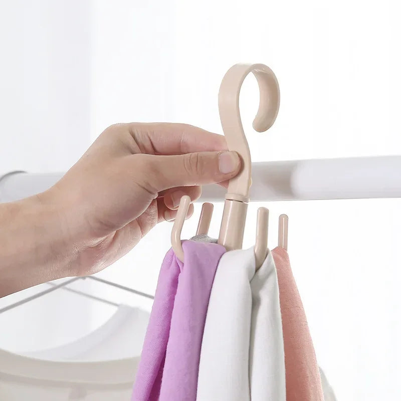 Rotated Hanger Hooks Wardrobe Closet Organizer Space Saving Clothes Rack for Bags Shoes Belts Scarves Storage