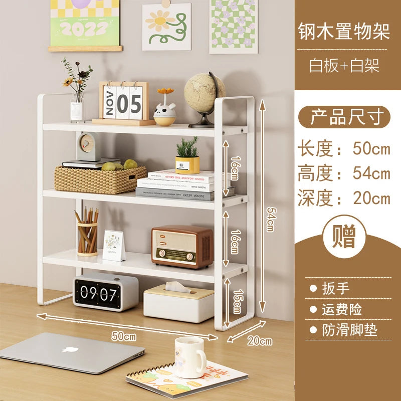 Multi-Layer Desk Organizer Rack Office Computer Table Storage Shelf Student Desktop Storage Rack Layered Cabinet