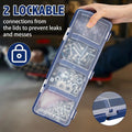 Screw Organizer Storage Bins, 2 Pack Stackable Bins with Lids  Divider Compartment Containers for Garage/Craft Tool Organizing