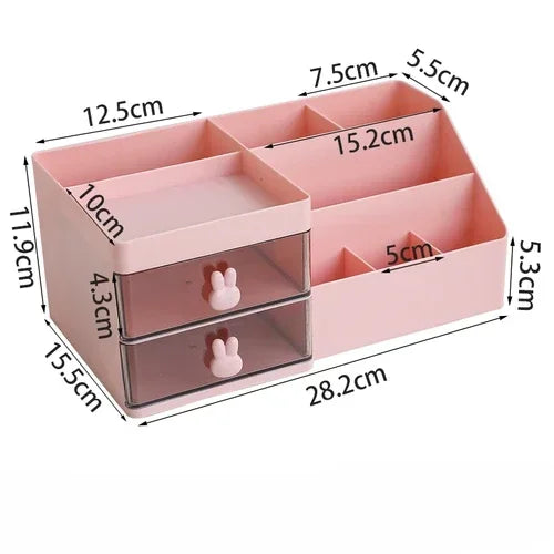 Desktop Storage Box Desktop Office Desk Multifunction Organizer Fixed Storage Rack with Drawer Pen Rack