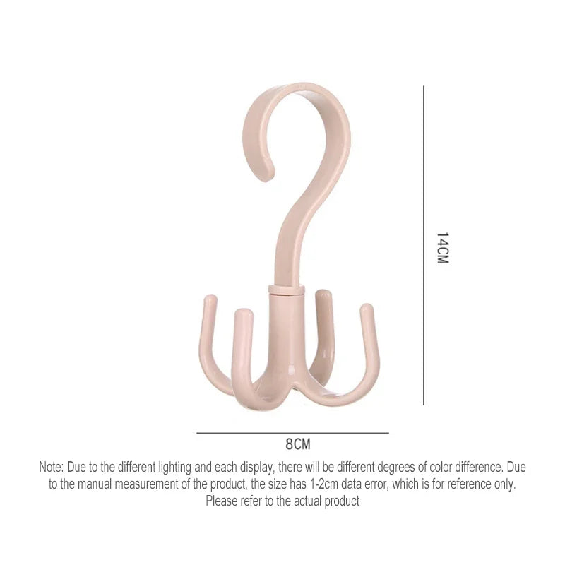 Rotated Hanger Hooks Wardrobe Closet Organizer Space Saving Clothes Rack for Bags Shoes Belts Scarves Storage