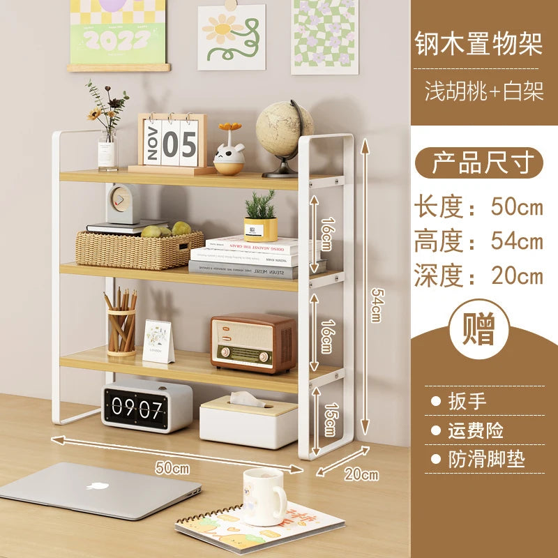 Multi-Layer Desk Organizer Rack Office Computer Table Storage Shelf Student Desktop Storage Rack Layered Cabinet